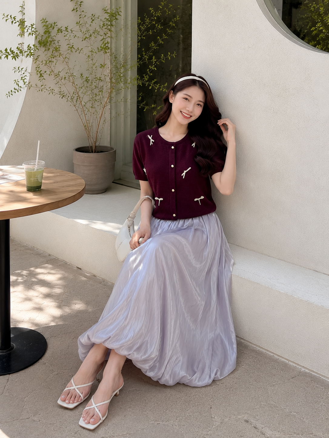 Nolan Baloon Midi Skirt - Silver