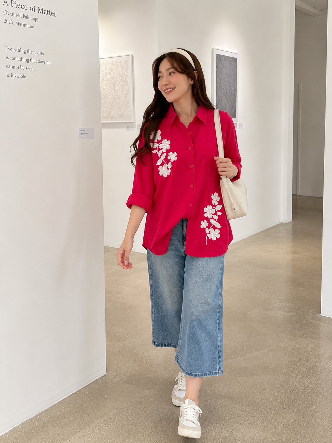 Deka Flower Cotton Longsleeve - Red