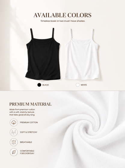 Basic Square Neck Tanktop - White