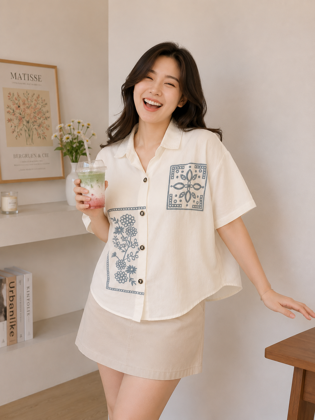 Eruna Pocket Cotton Shirt - White