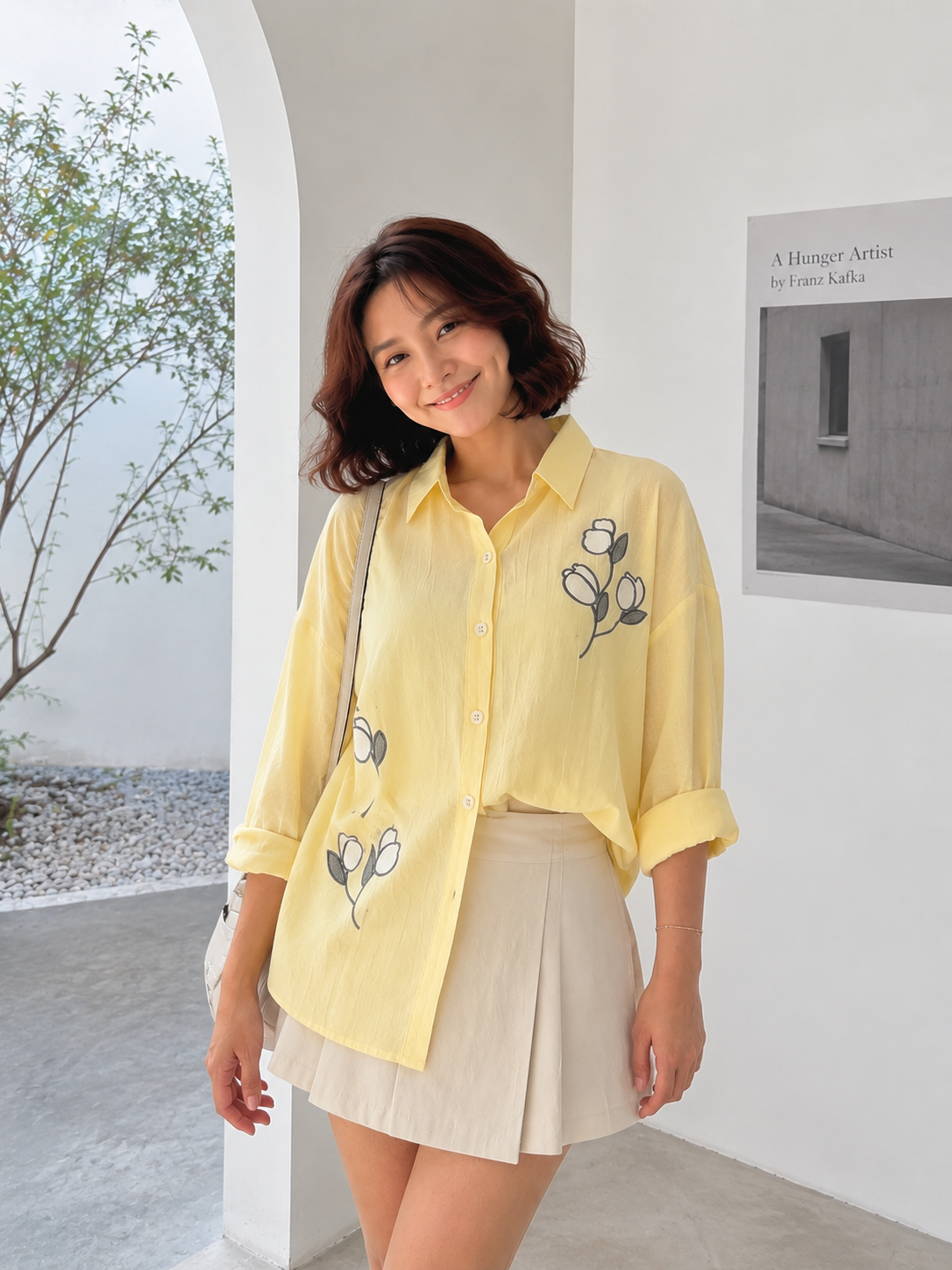 Sona Button Cotton Longsleeve - Yellow
