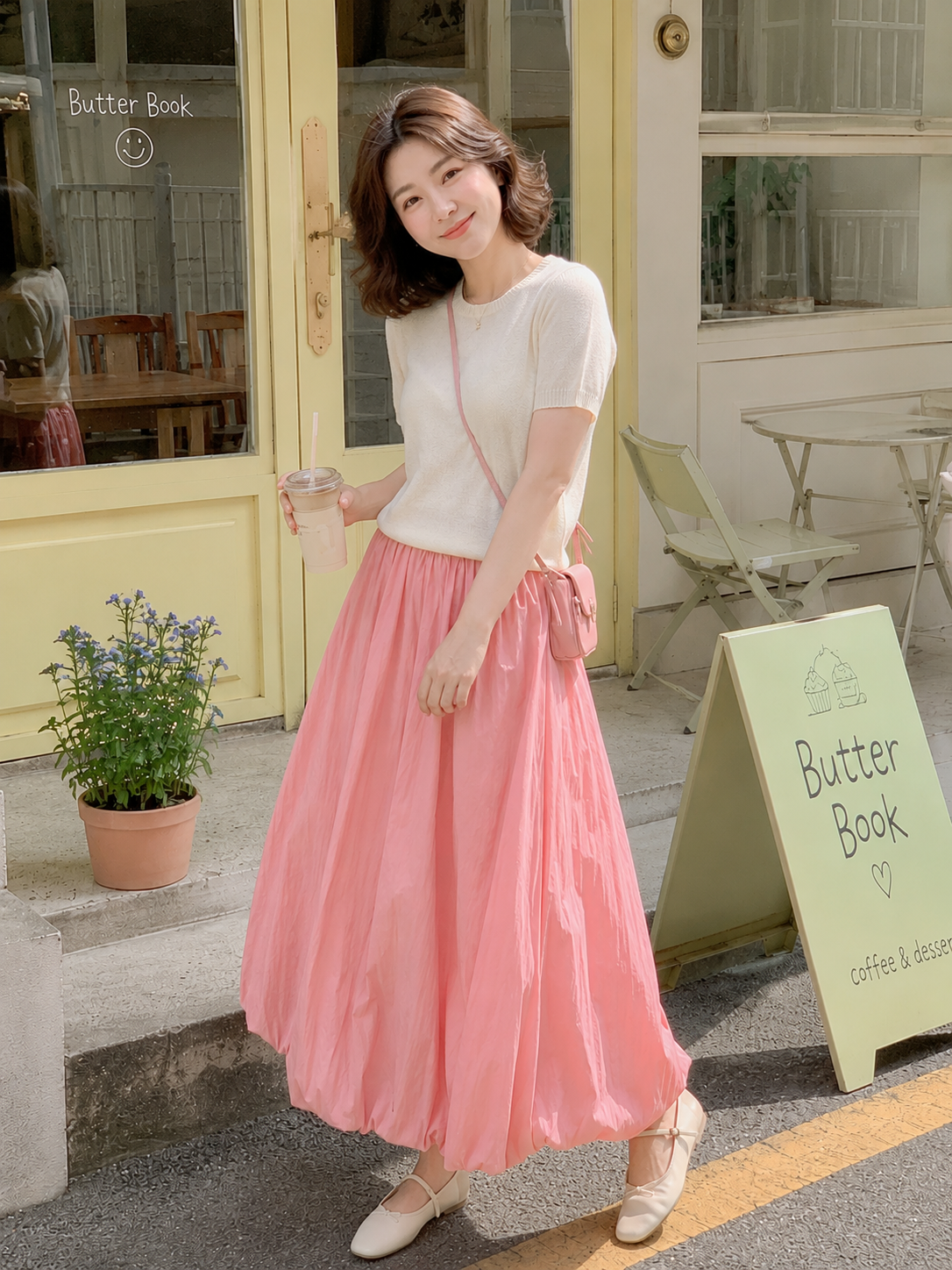 Elowen Ballon Skirt - Pink