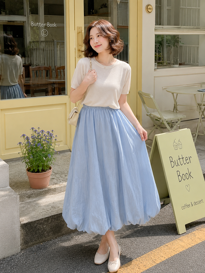 Elowen Ballon Skirt - Blue
