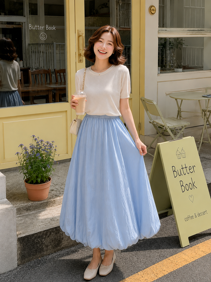 Elowen Ballon Skirt - Blue