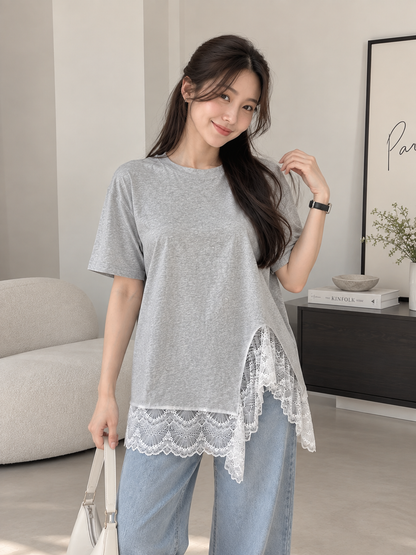 Kendal Lace Blouse - Grey