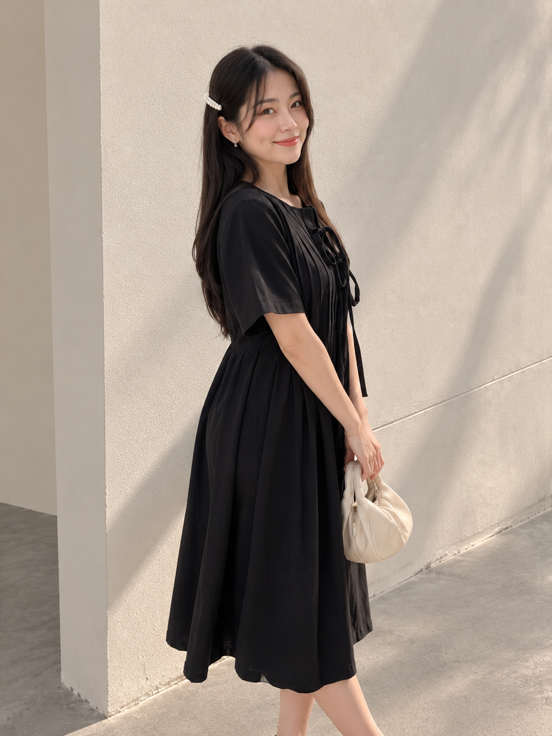 Senta Midi Dress - Black