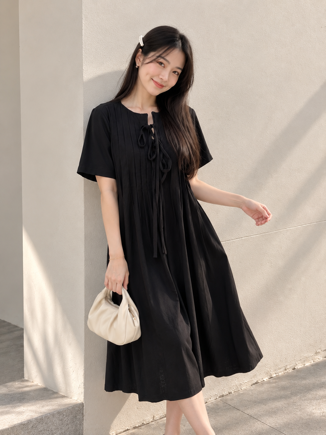 Senta Midi Dress - Black