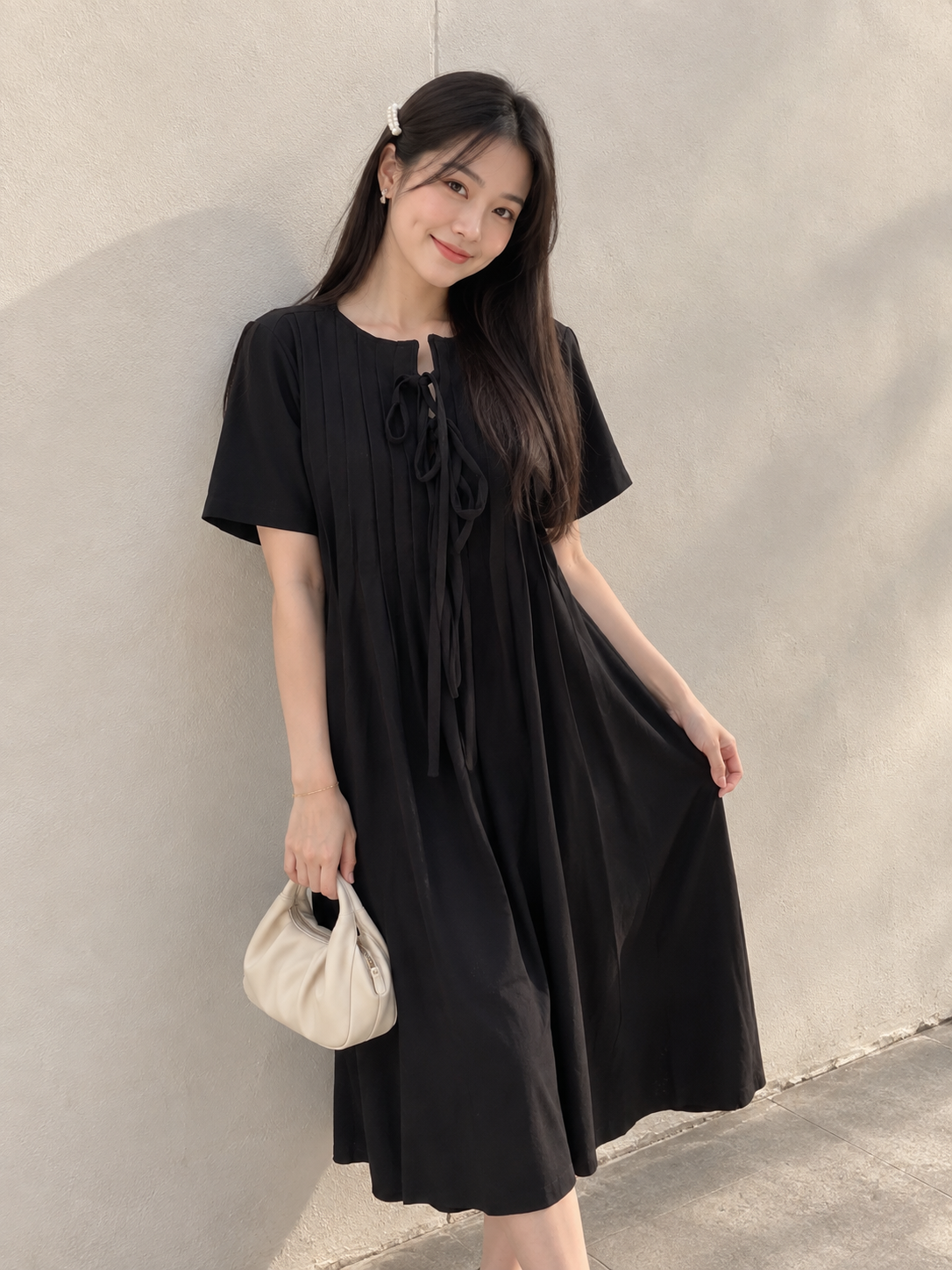 Senta Midi Dress - Black