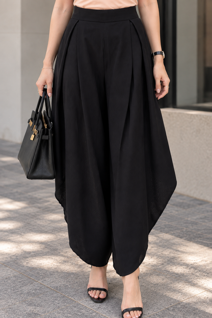 Genis Cullotes Slit Pants - Black