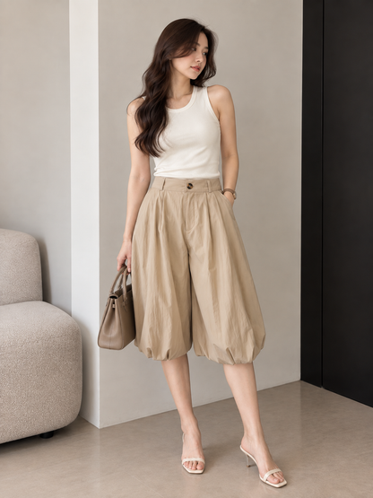 Moti Baloon Midi Pants - Cream