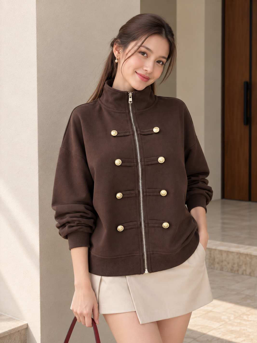Solera Zipper Jacket - Coffee