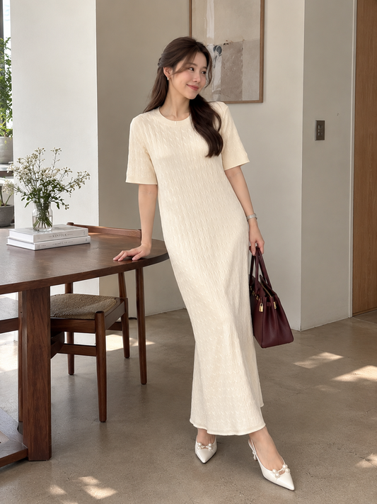 Jorji Basic Knit Dress - Broken White