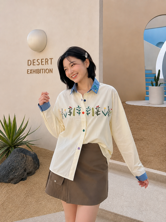 Lavena Button Shirt - Cream