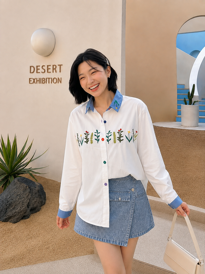 Lavena Button Shirt - White