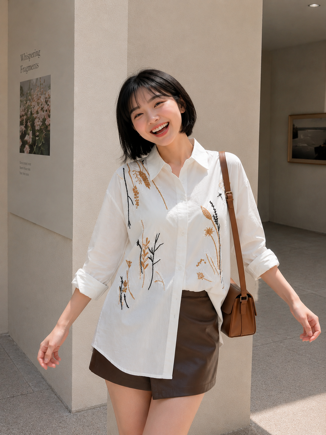 Katerin Flower Shirt - White
