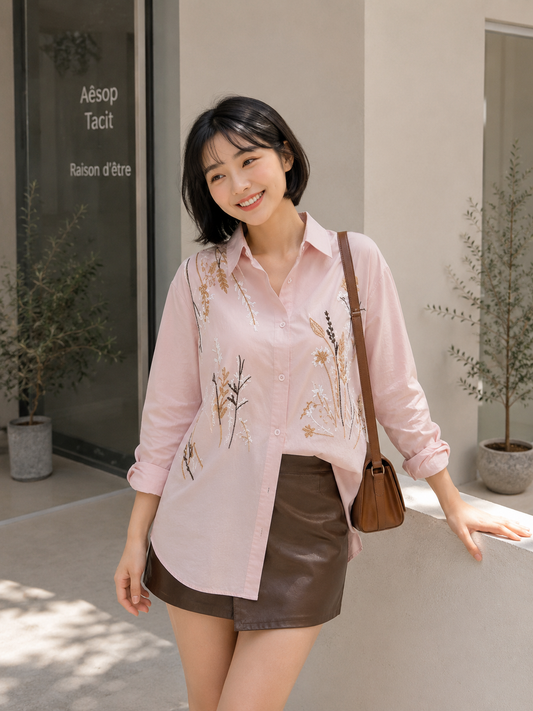 Katerin Flower Shirt - Pink