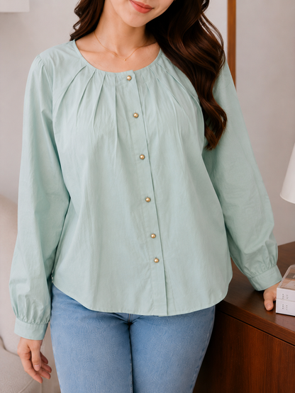 Mine Cotton Blouse - Mint