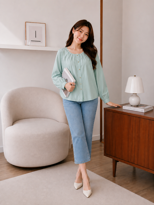 Mine Cotton Blouse - Mint