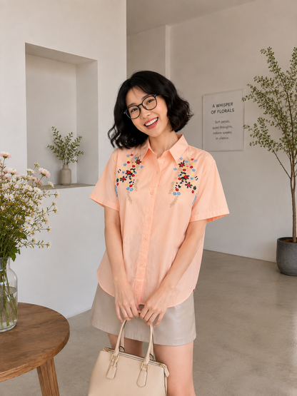 Patra Cotton Shirt - Peach