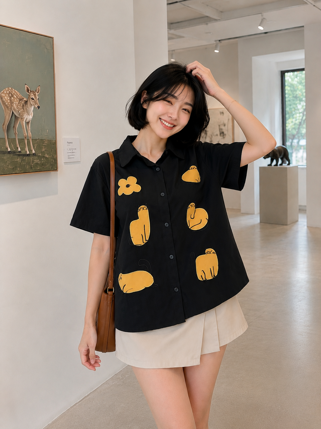Koska Cotton Shirt - Black