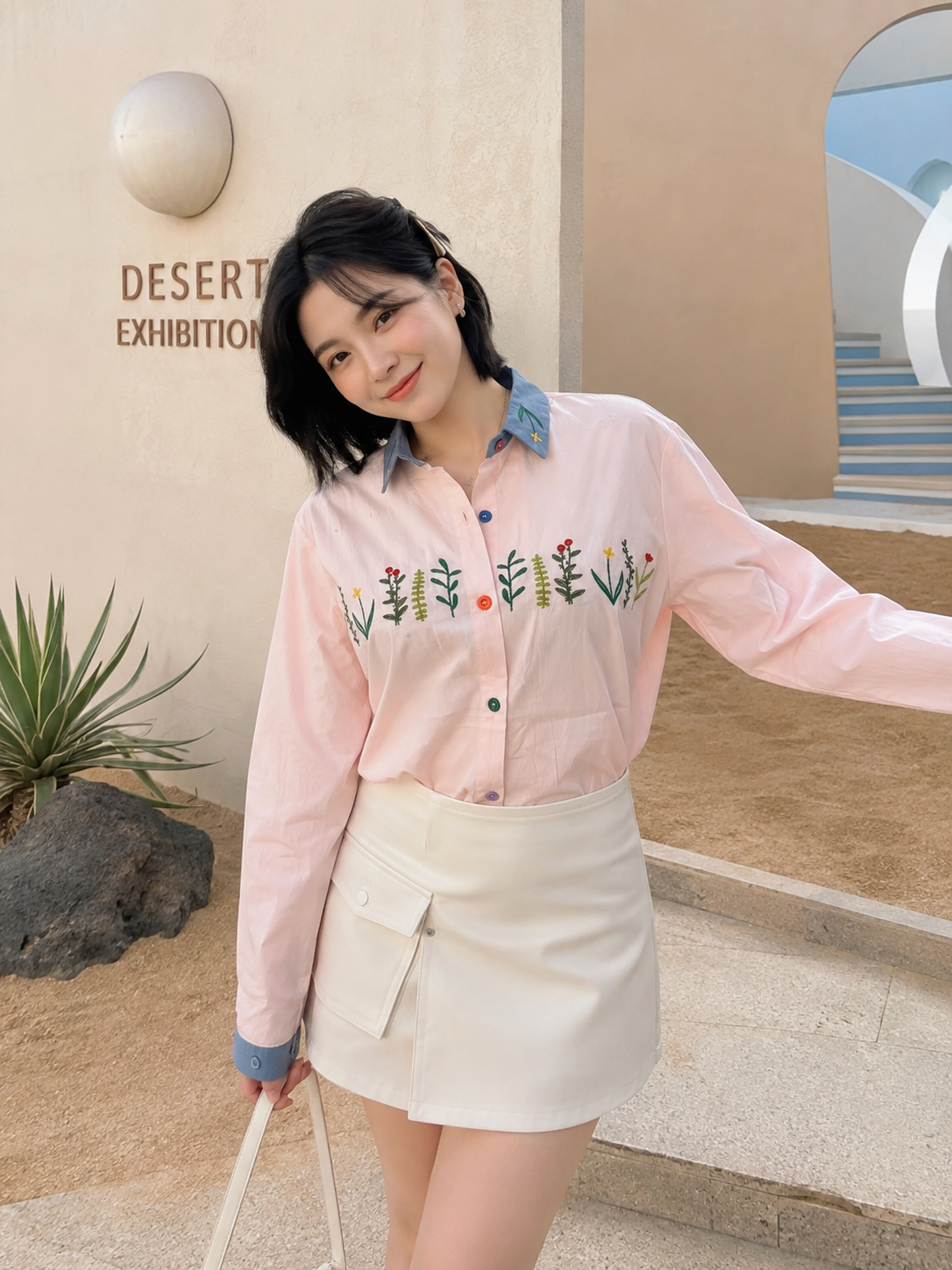 Lavena Button Shirt - Pink
