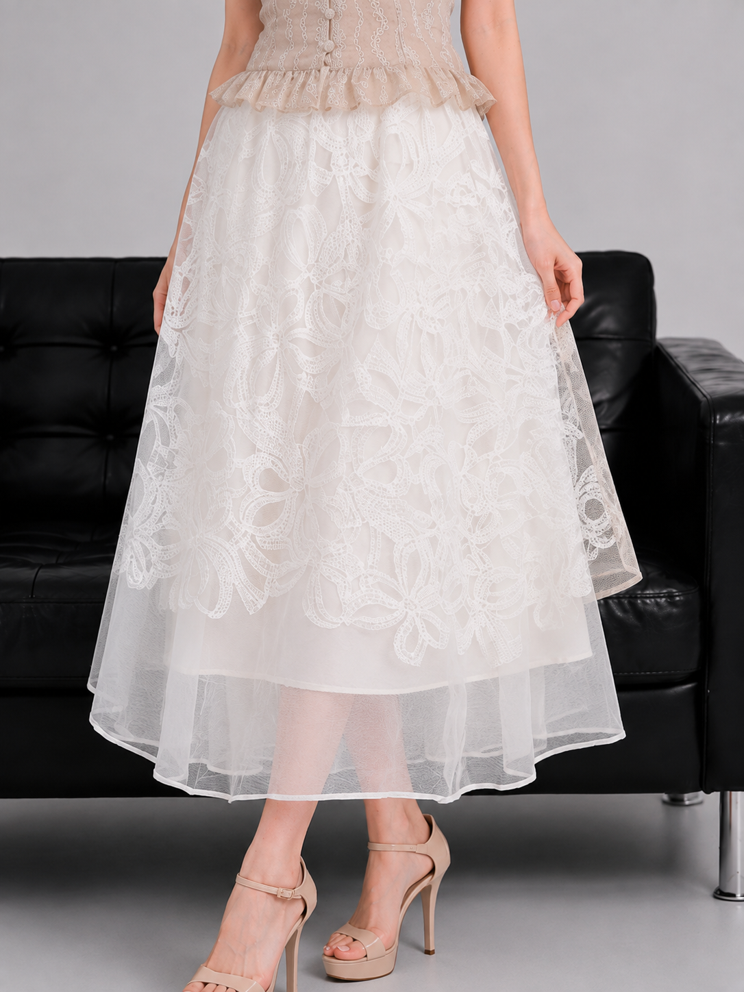 Vera Lace Skirt - White