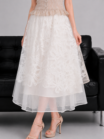 Vera Lace Skirt - White