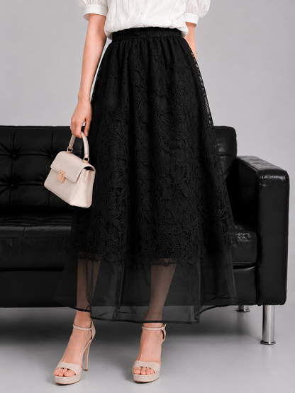 Vera Lace Skirt - Black