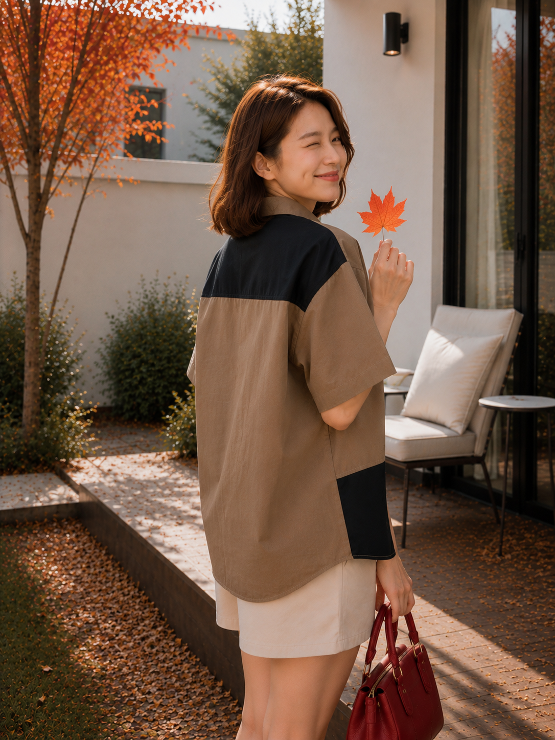 Yolka Cotton Shirt - Brown