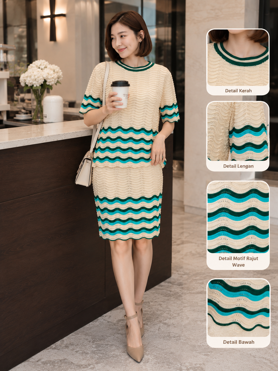 Ariel Gradient Set - Cream Emerald
