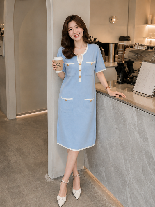 Ventura Knit Dress - Blue