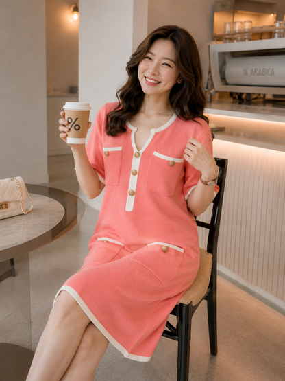 Ventura Knit Dress - Peach