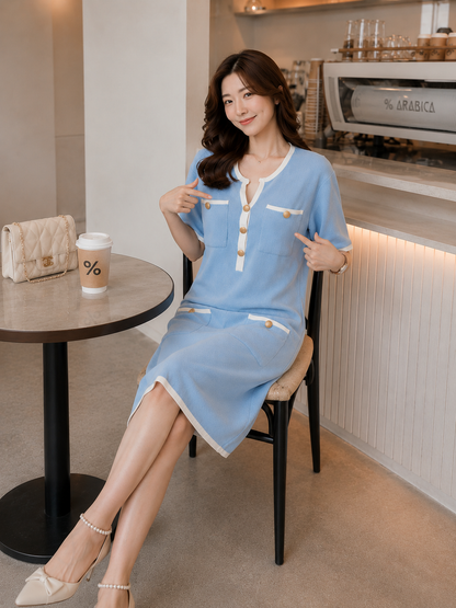 Ventura Knit Dress - Blue