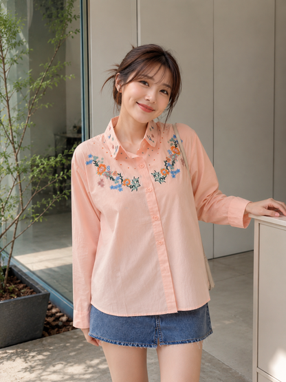 Daria Cotton Shirt - Peach