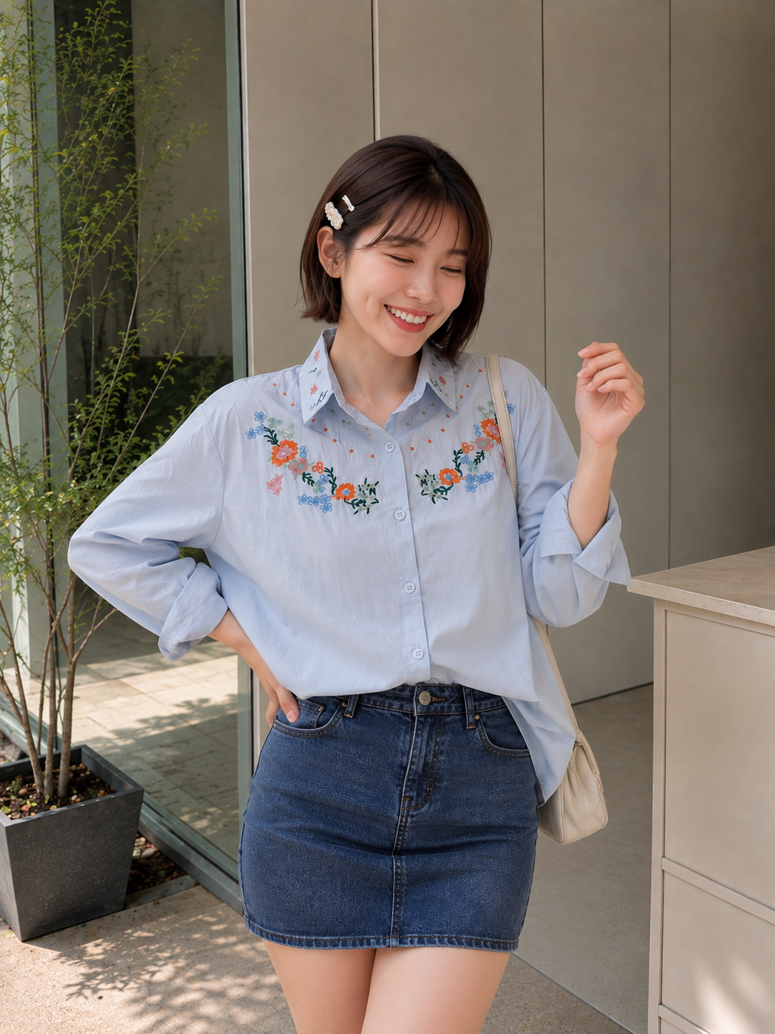 Daria Cotton Shirt - Blue