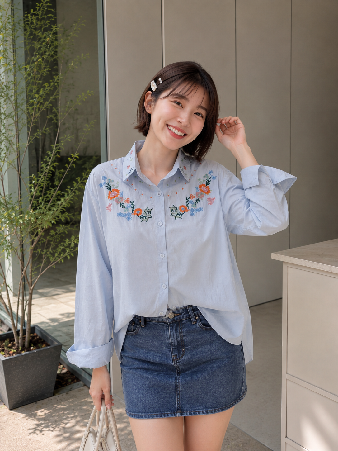 Daria Cotton Shirt - Blue