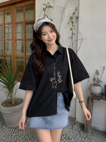 Bridget Cotton Blouse - Black