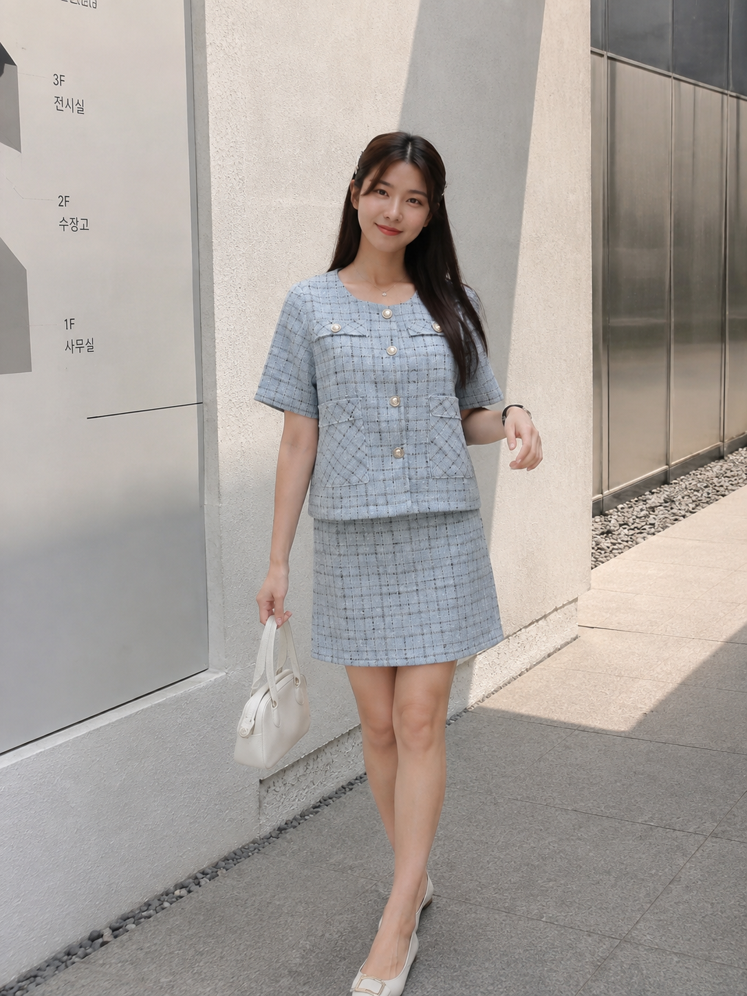 Daphne Tweed Set - Blue