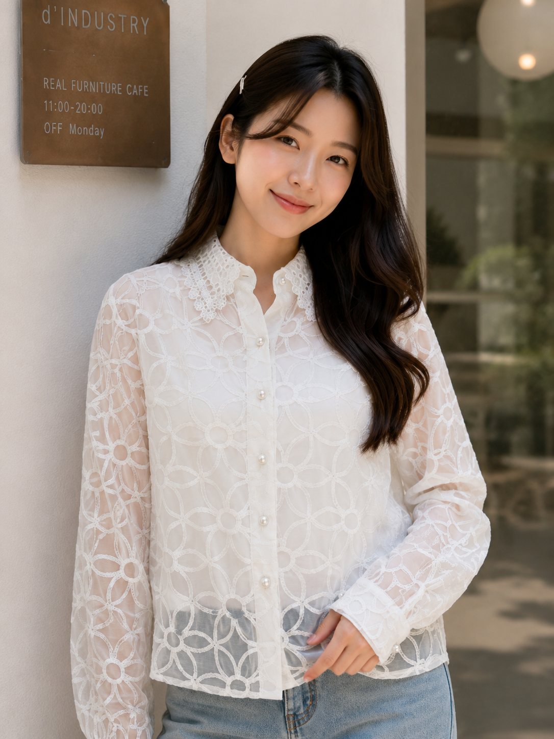 Florence Lace Top - White