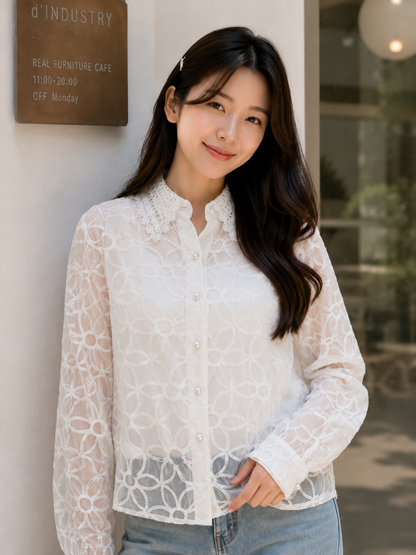 Florence Lace Top - White