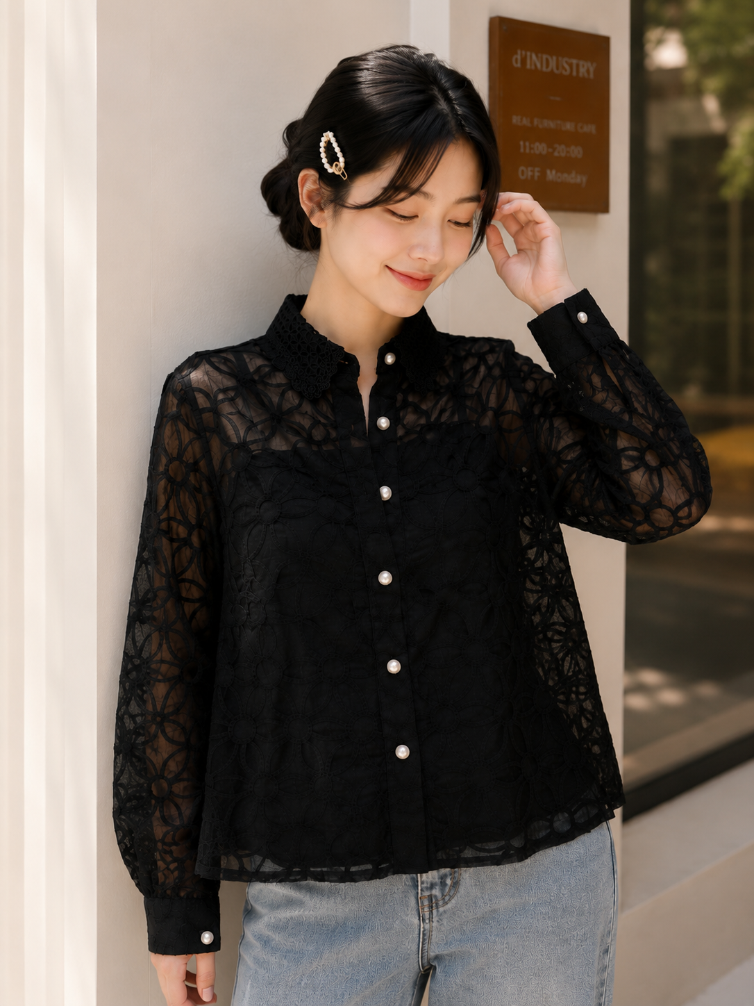 Florence Lace Top - Black