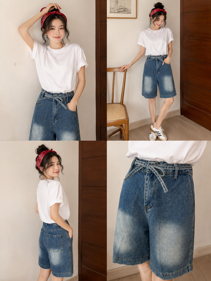 Rexa Midi Short Pants - Dark Blue