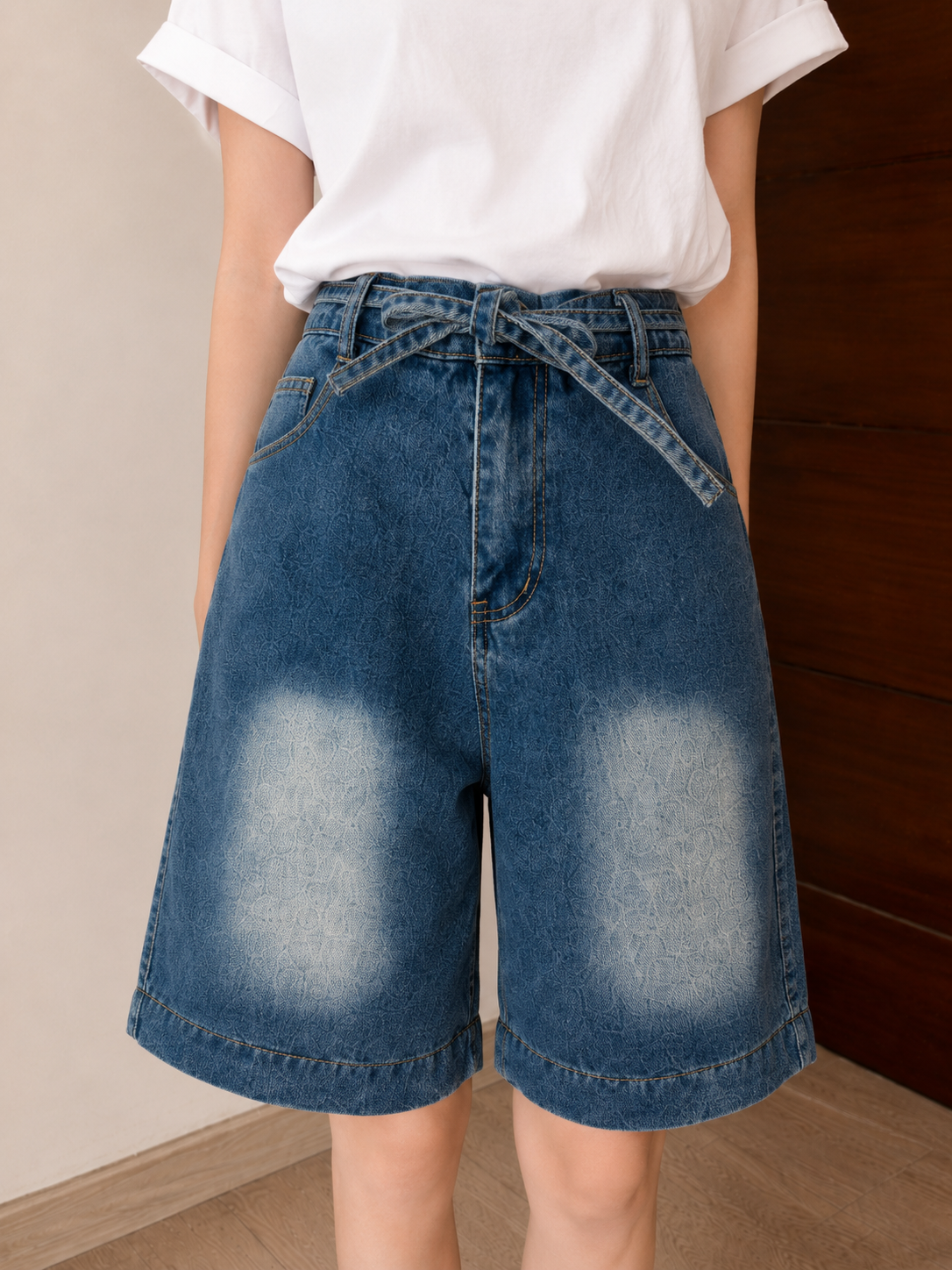 Rexa Midi Short Pants - Dark Blue