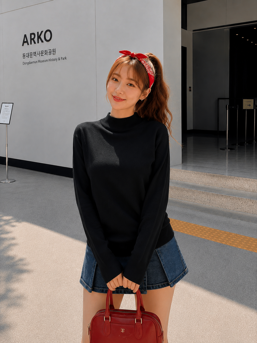 Tena Round Knit Longsleeve - Black