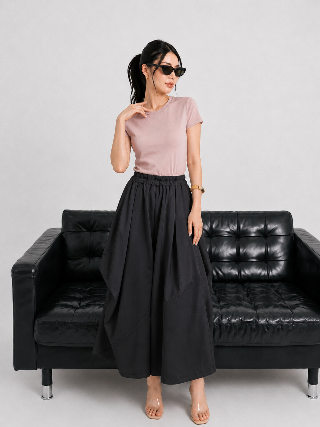 Wolka Pocket Cullotes Pants - Charcoal