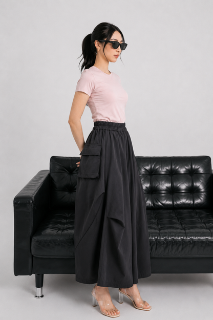 Wolka Pocket Cullotes Pants - Charcoal