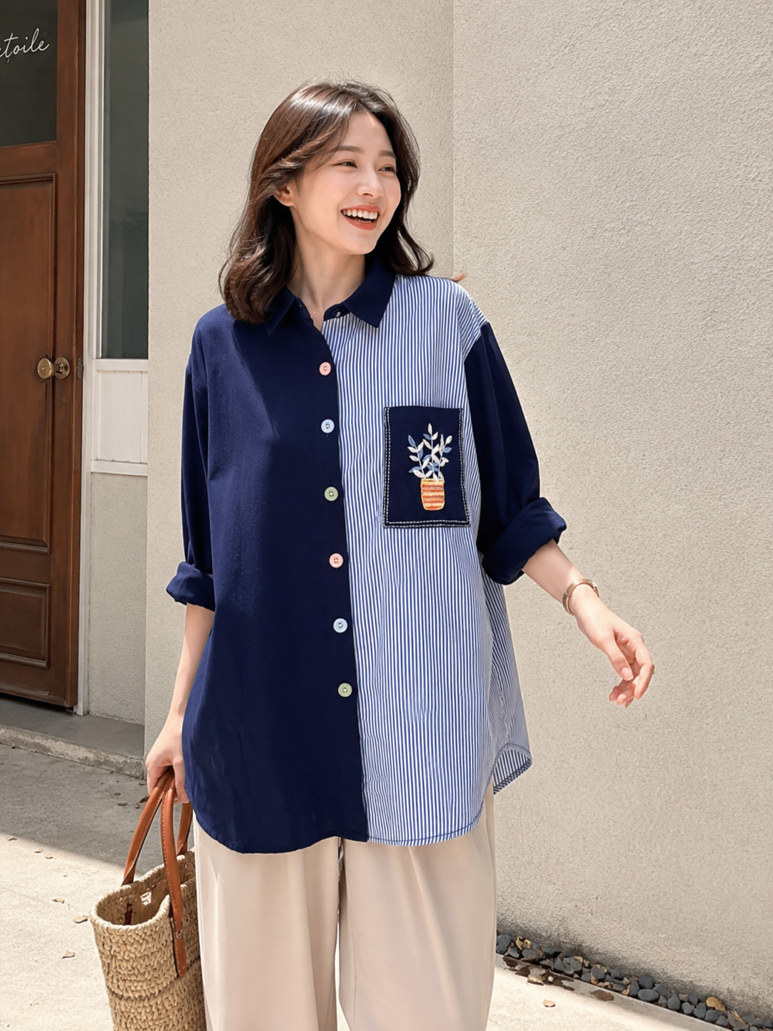 Vaza Pocket Cotton Longsleeve - Navy