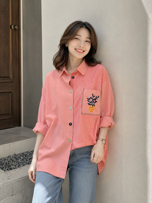 Vaza Pocket Cotton Longsleeve - Pink