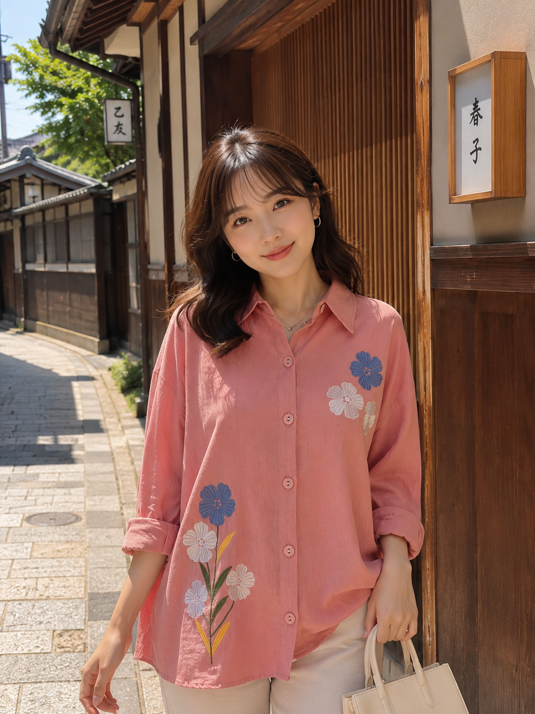 Jamie Double Button Shirt - Pink