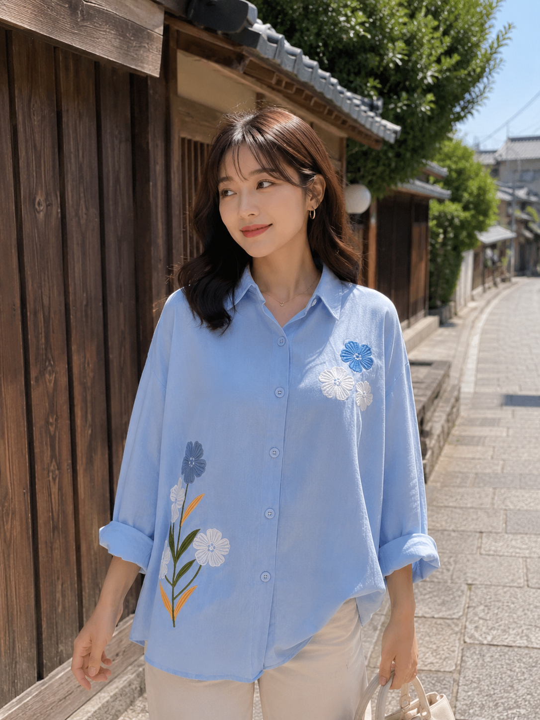 Jamie Double Button Shirt - Blue